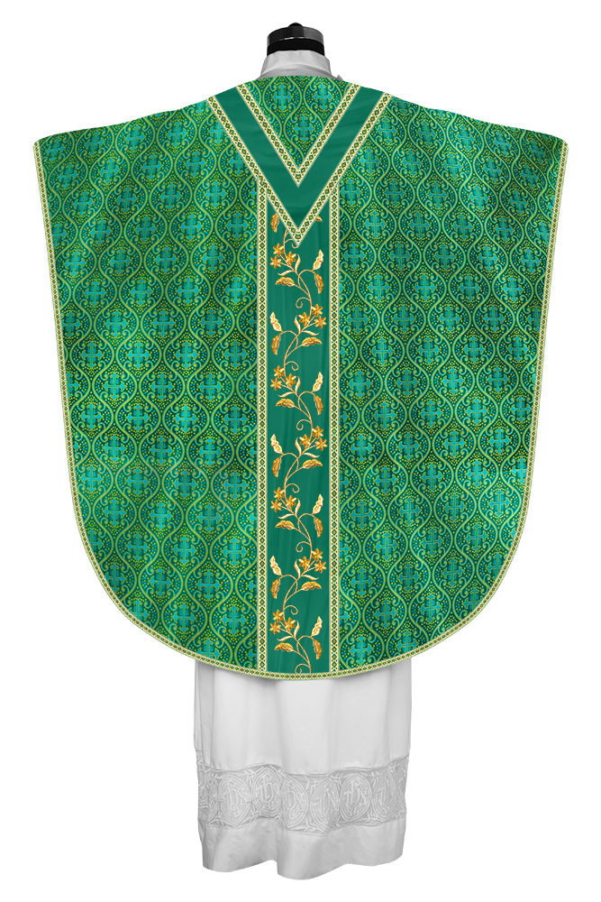Borromean Chasuble Vestment Ornated With Floral Design and Trims