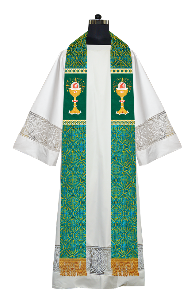 Liturgical Chalice with IHS Embroidered Stole