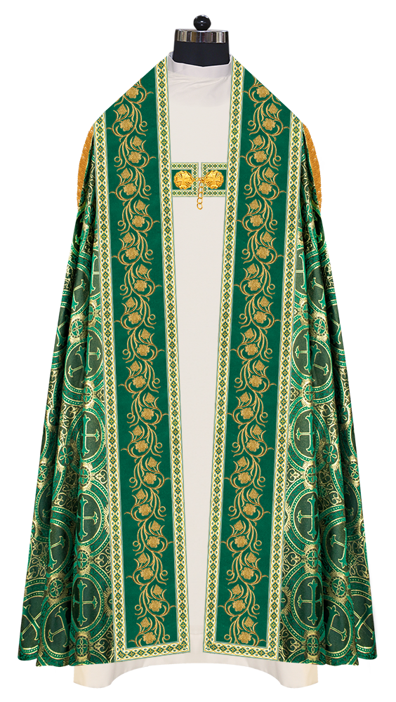 Roman Cope Vestment with Grapes Embroidered trims