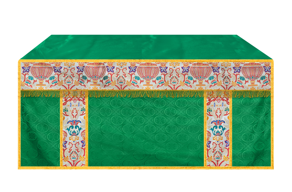 Tapestry Altar Cloth with Woven Braids and trims