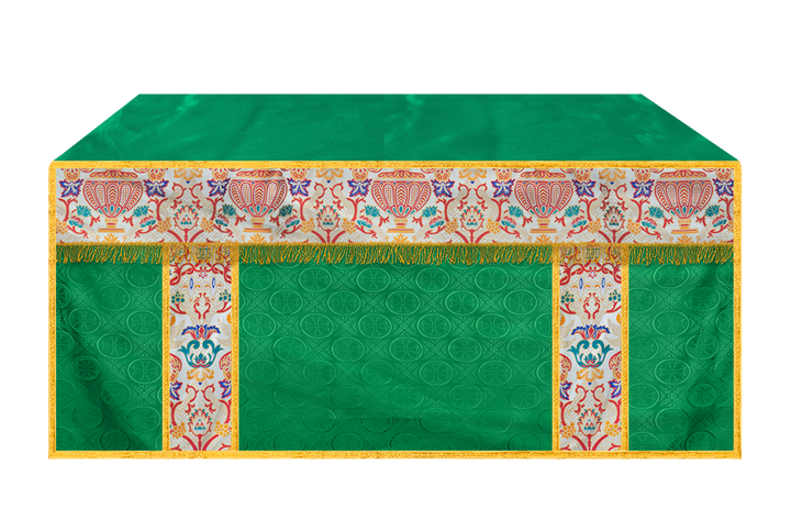 Tapestry Altar Cloth with Woven Braids and trims