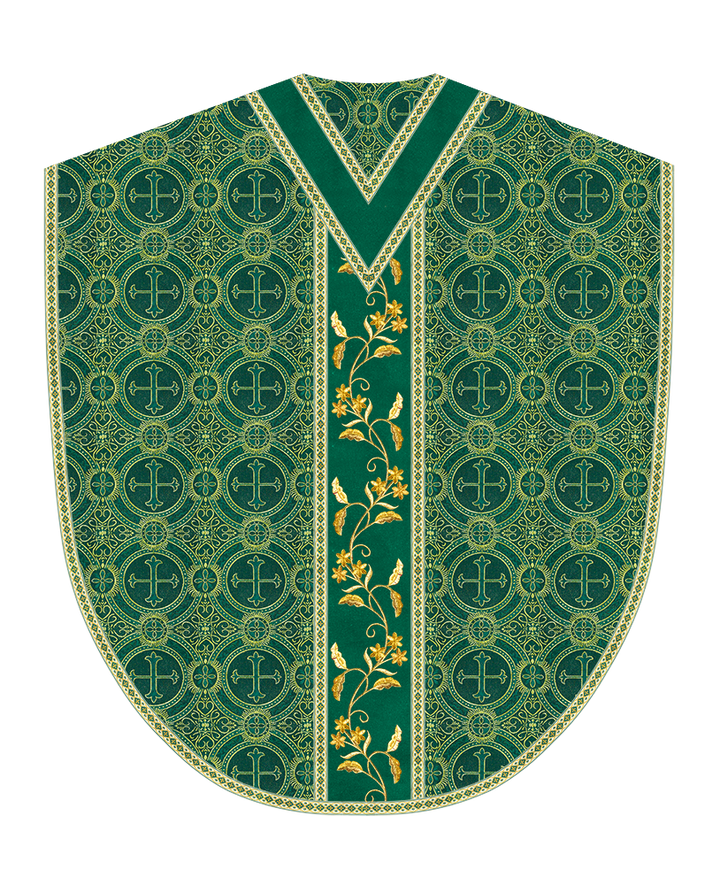 Borromean Chasuble Vestment Ornated With Floral Design and Trims