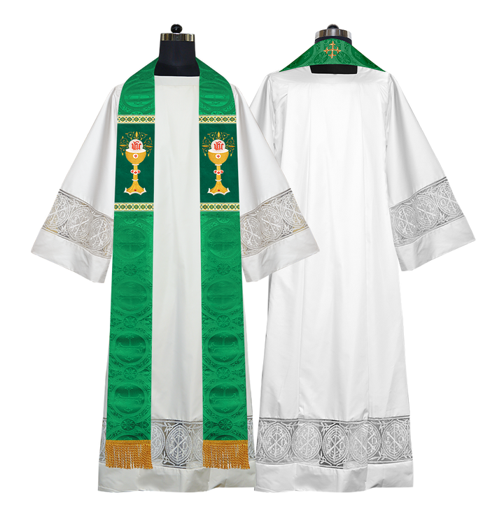 Liturgical Chalice with IHS Embroidered Stole