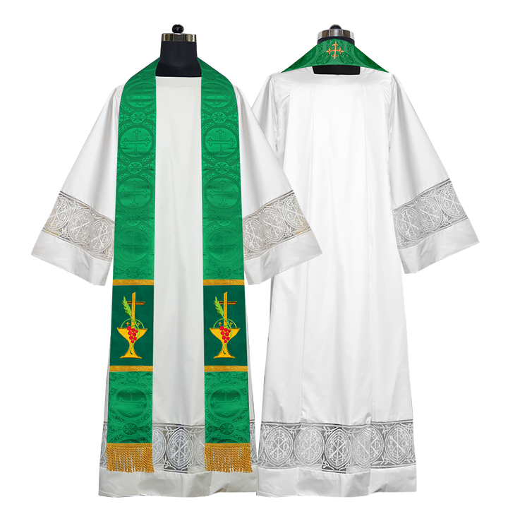 Communion Motif Embroidered Priest Stole