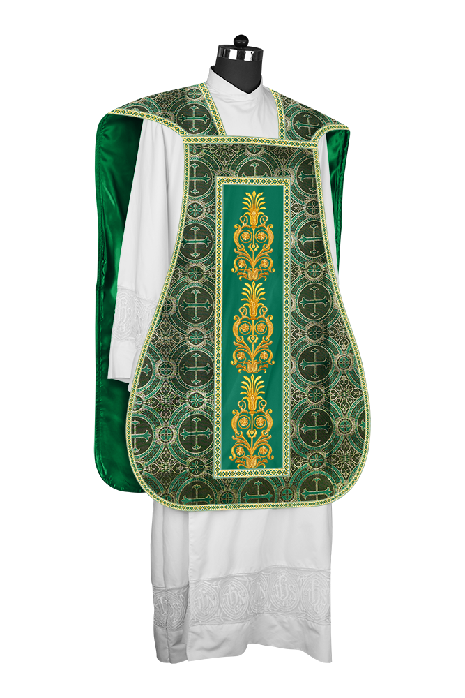 Roman Chasuble Vestments Adorned With Trims