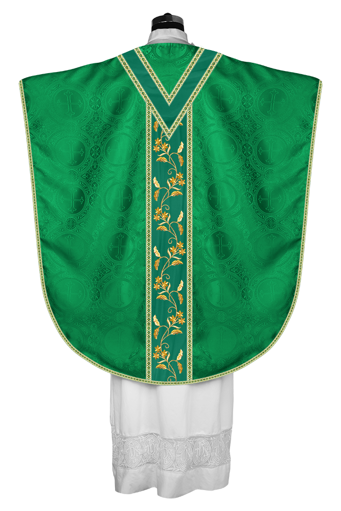 Borromean Chasuble Vestment Ornated With Floral Design and Trims