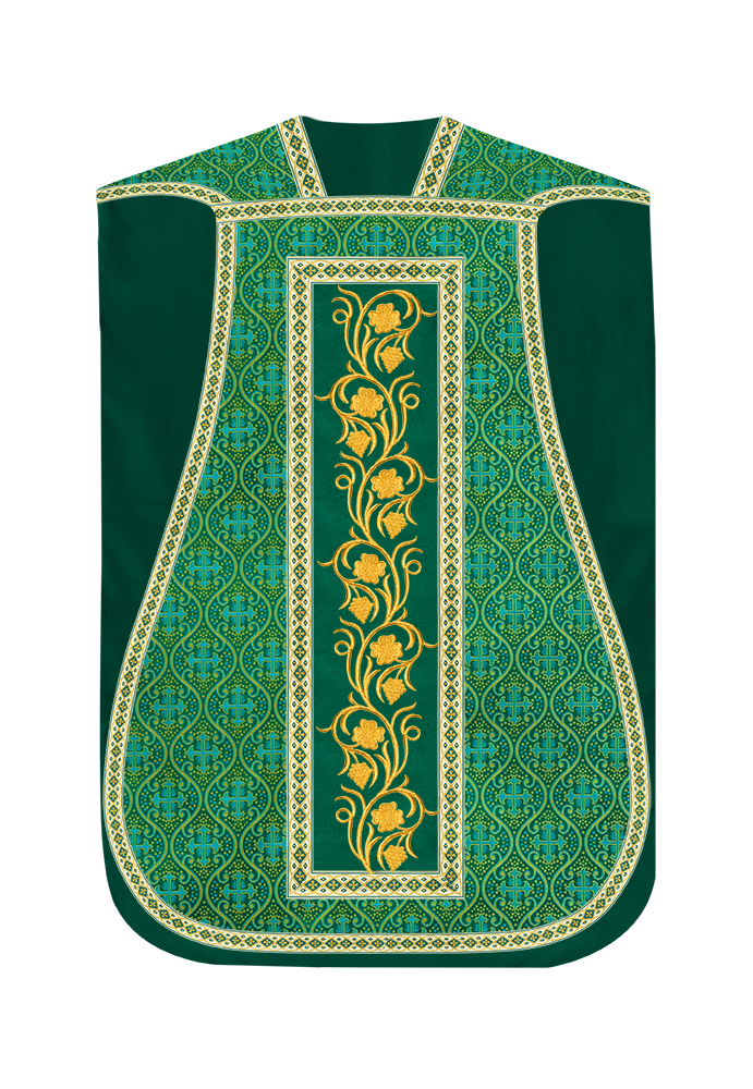 Roman Chasuble Vestment With Grapes Embroidery and Trims