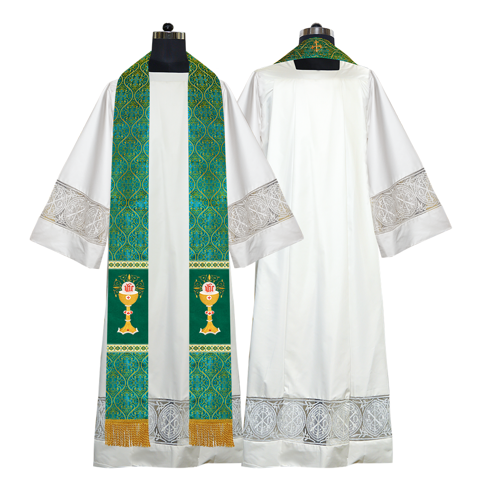 Liturgical Chalice with IHS Embroidered Stole