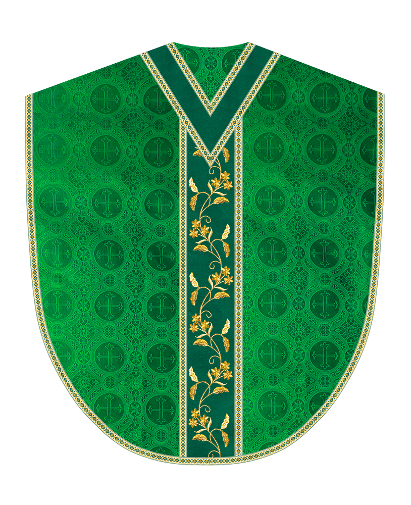 Borromean Chasuble Vestment Ornated With Floral Design and Trims