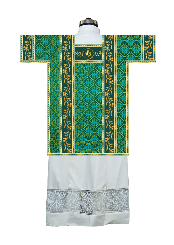 Tunicle Vestment with Adorned Embroidered Trims