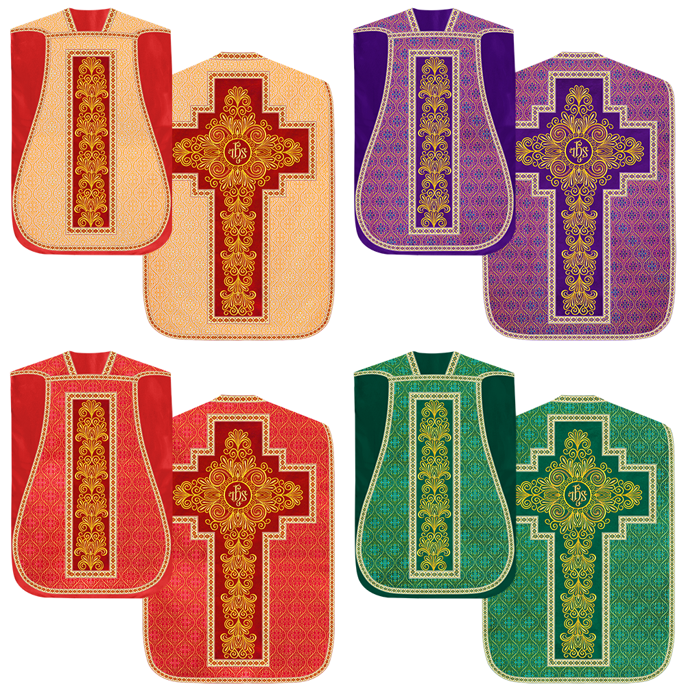 Set of Four Roman Chasuble Vestments