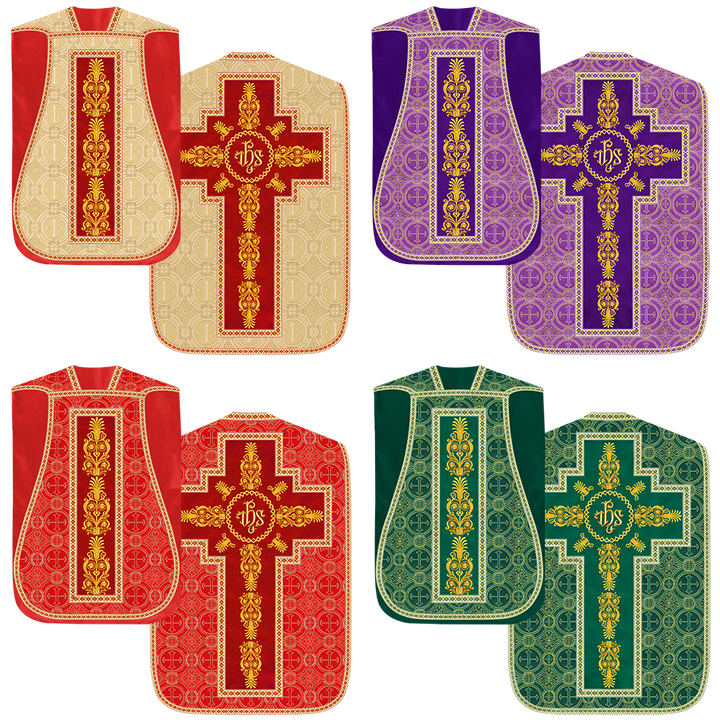 Set of Four Traditional Roman chasuble Vestments