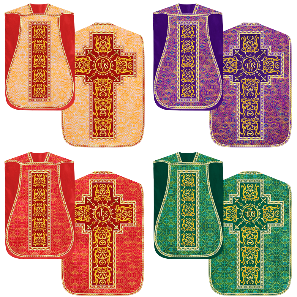 Set of Four Beautiful Roman chasuble vestments