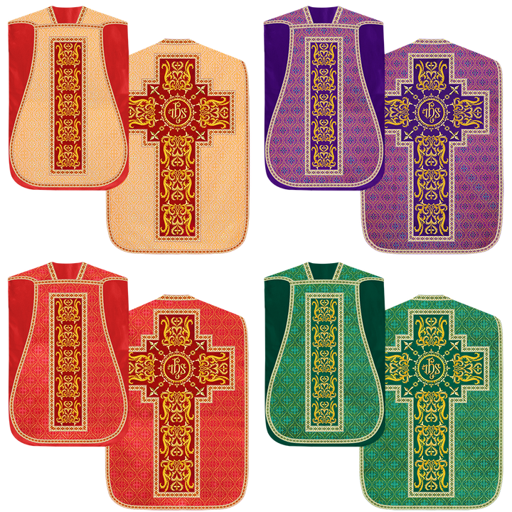 Set of Four Beautiful Roman chasuble vestments