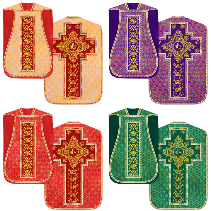 Set of Four Embroidered Roman Chasuble