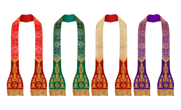 Set of 4 roman stole with embroidered motif