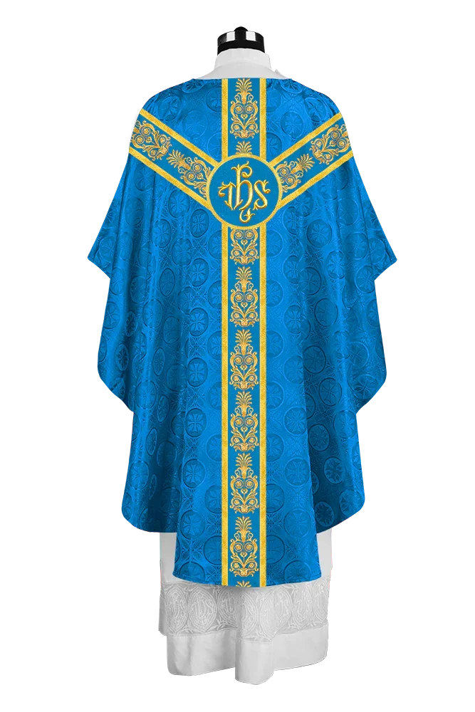 Handcrafted Gothic Chasuble with Traditional Embroidered Orphrey