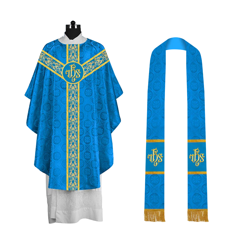 Exquisite Gothic Chasuble with Ornate Embroidery Trims