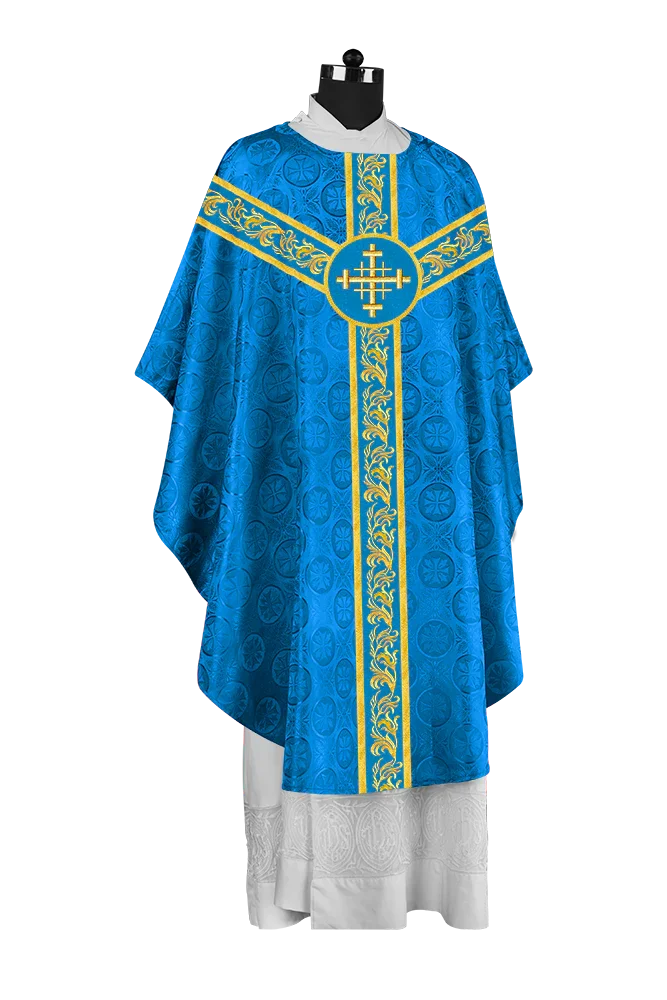 Liturgical Chasuble Vestment with Spiritual Motif Embroidery