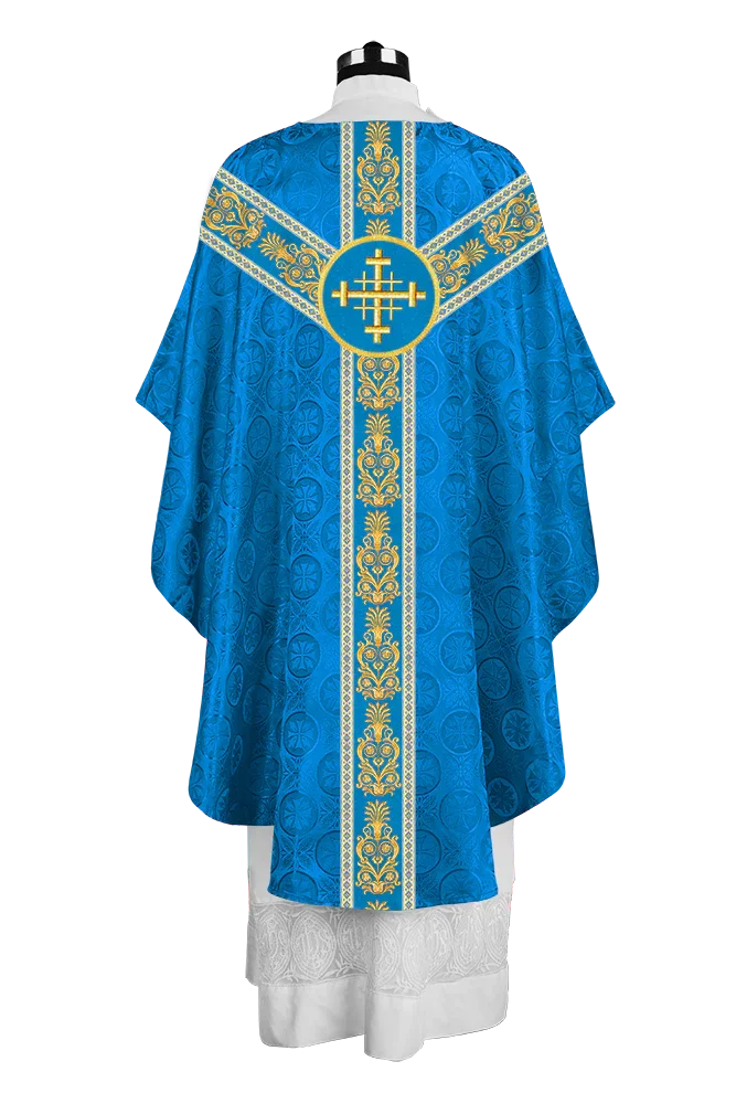 Gothic Priest Chasuble with Ornate Y-type Embroidered Orphrey