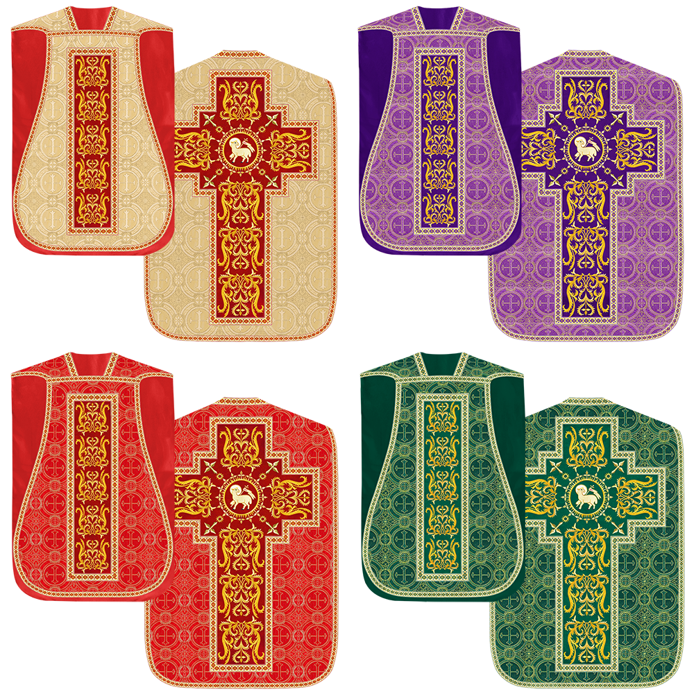 Set of Four Beautiful Roman chasuble vestments