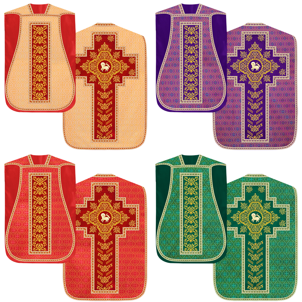 Set of Four Embroidered Roman Chasuble