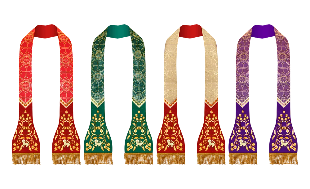 Embroidered Roman Stole Set of Four - PSG VESTMENTS