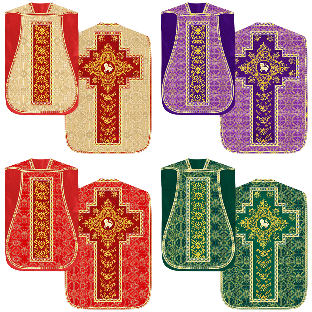 Set of Four Embroidered Roman Chasuble