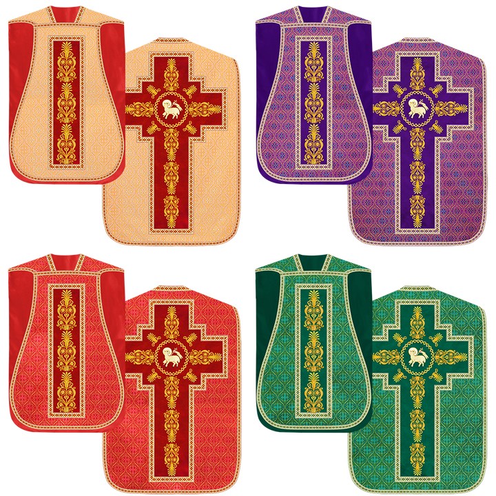 Set of Four Traditional Roman chasuble Vestments