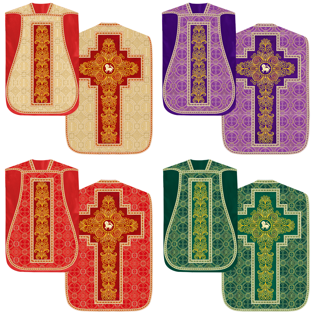 Set of Four Roman Chasuble Vestments