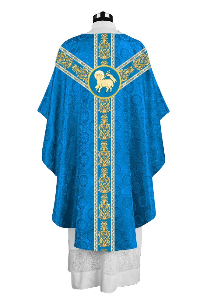 Gothic Priest Chasuble with Ornate Y-type Embroidered Orphrey