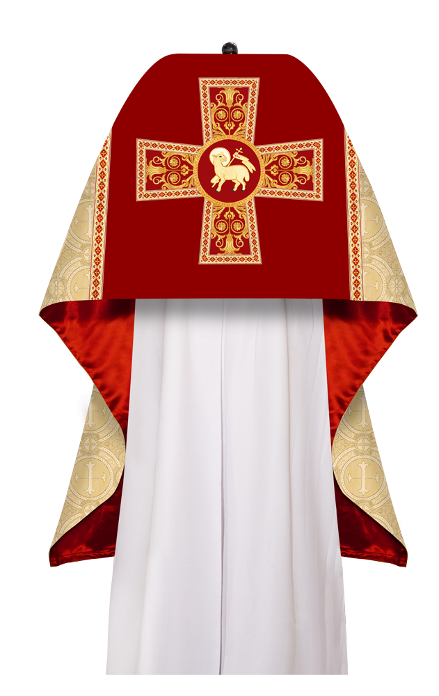 Humeral Veil Vestment with Woven Embroidery Motif and Trims