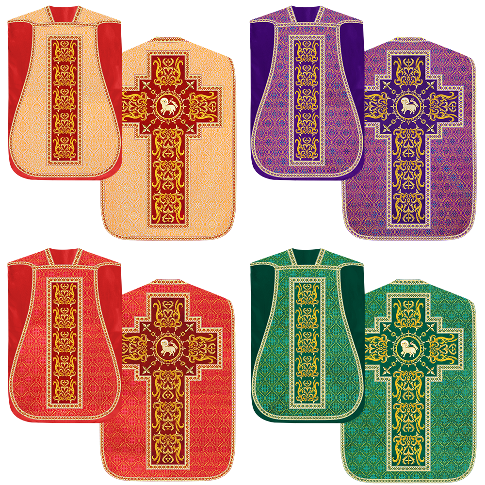 Set of Four Beautiful Roman chasuble vestments