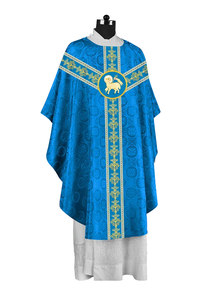 Ornate Gothic Chasuble with Y-type Embroidered Orphrey