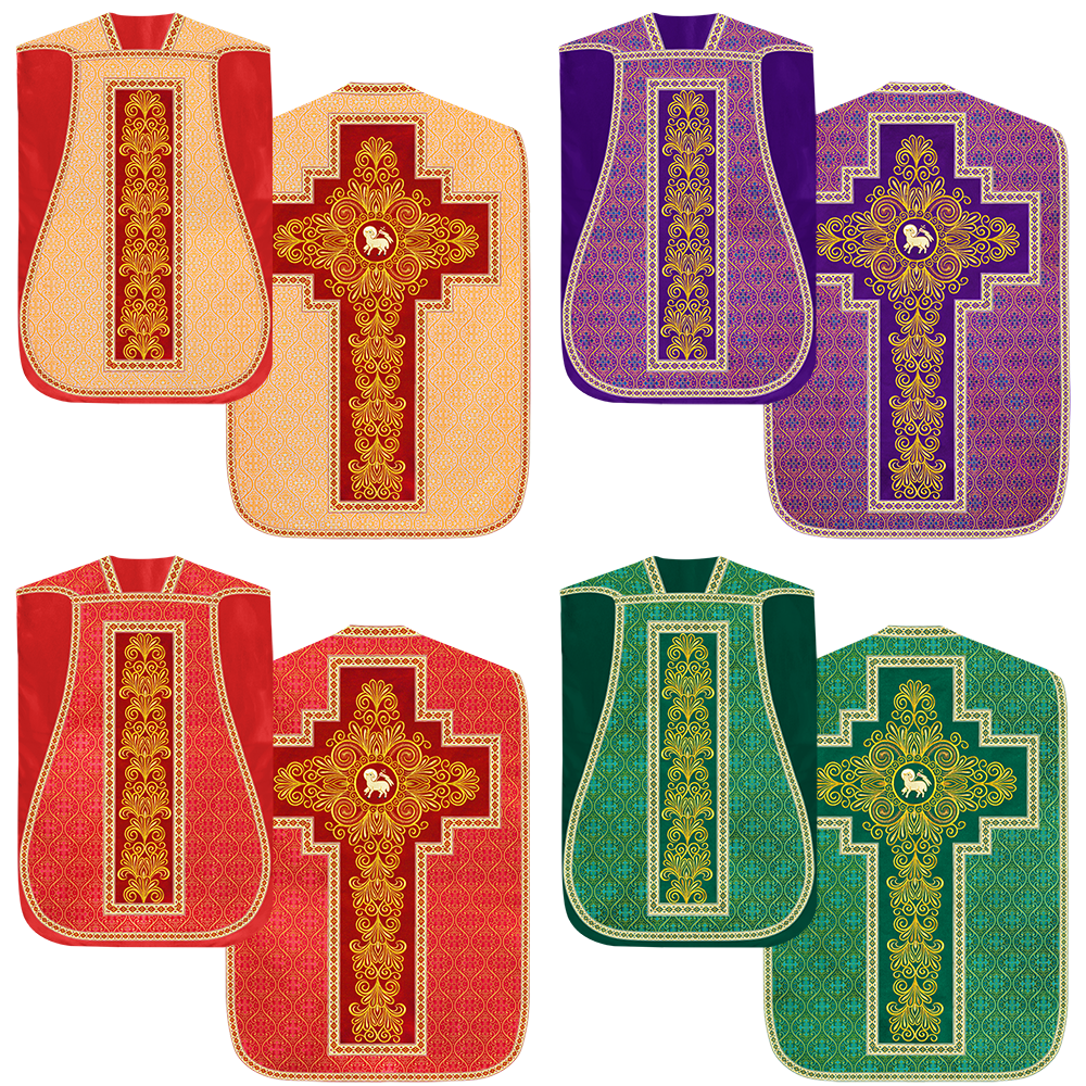 Set of Four Roman Chasuble Vestments