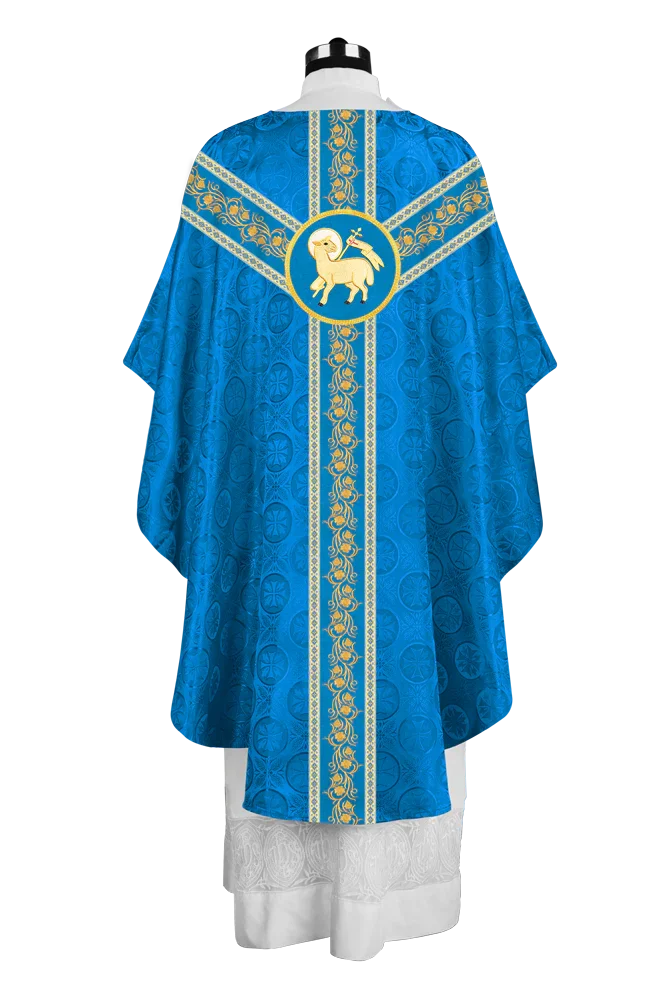 Priest Gothic Chasuble with Grapes Embroidered Orphrey