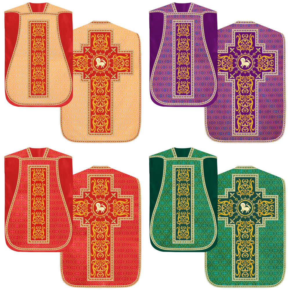 Set of Four Beautiful Roman chasuble vestments