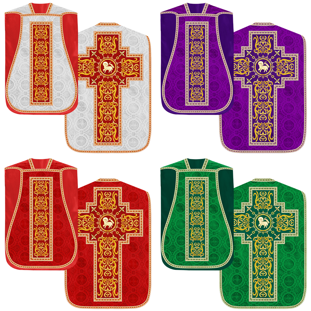 Set of Four Beautiful Roman chasuble vestments