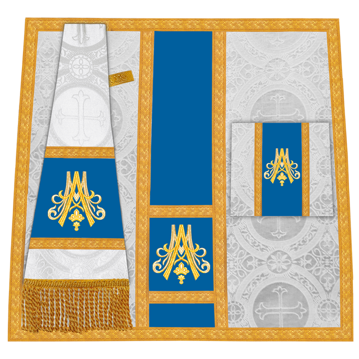 Marian Gothic Cope Vestment with Cross Trims