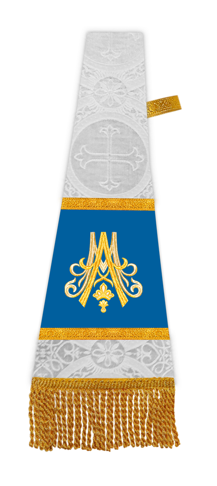 Marian Roman Chasuble with Detailed Braided Trims