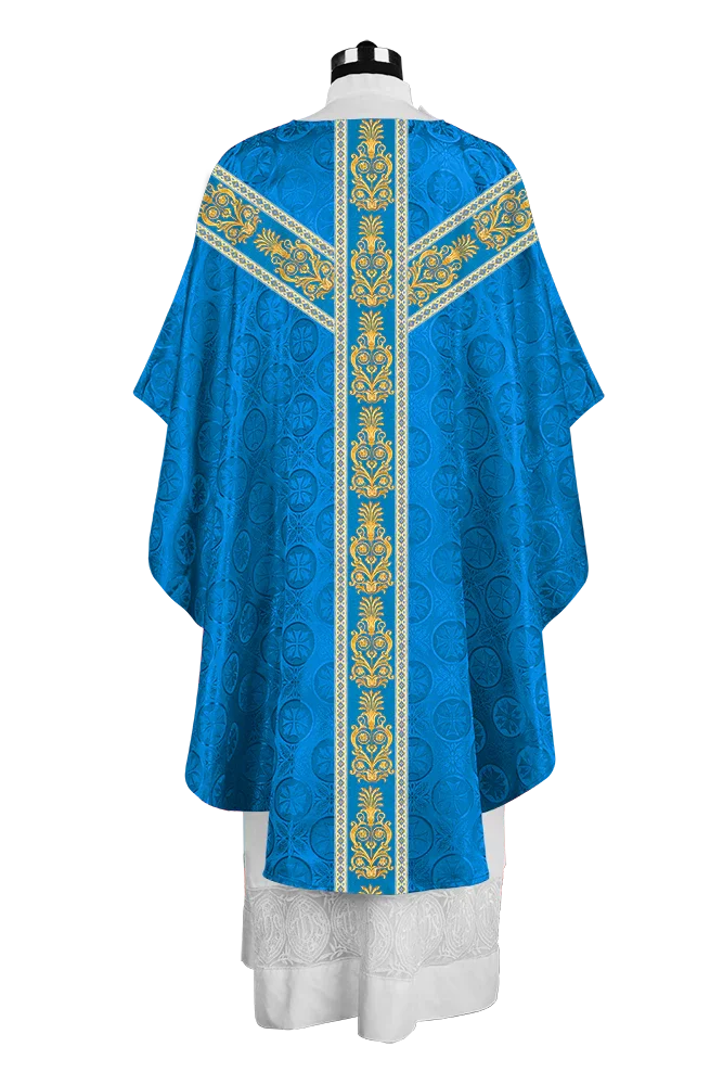 Gothic Priest Chasuble with Ornate Y-type Embroidered Orphrey