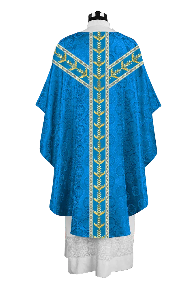 Embroidered Gothic Chasuble with Intricate Liturgical Detailing
