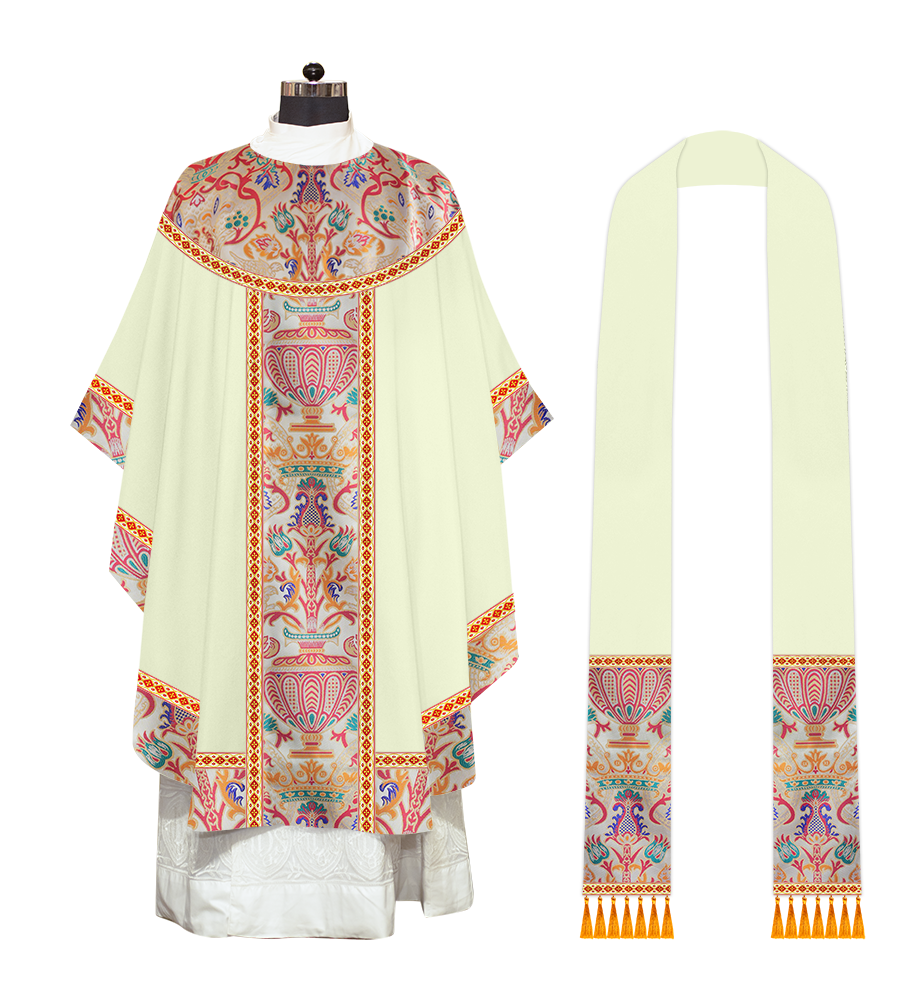 Tapestry Gothic Chasuble Adorned With Braids and Trims