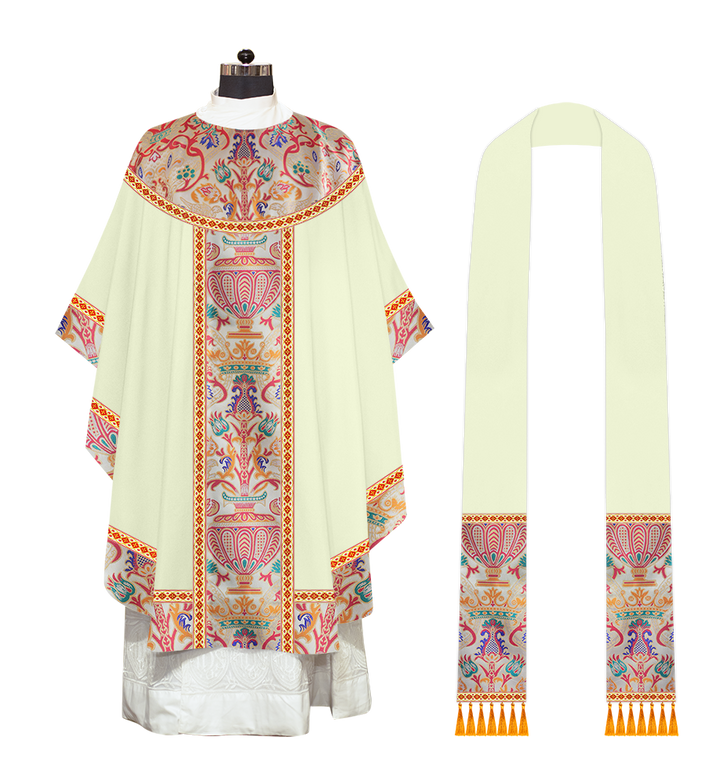 Tapestry Gothic Chasuble Adorned With Braids and Trims