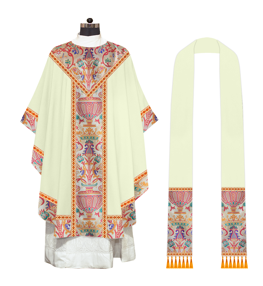 Tapestry Gothic Chasuble Adorned With Braids and Trims