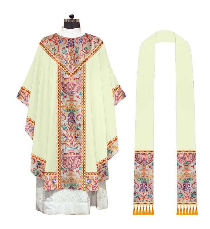 Tapestry Gothic Chasuble Adorned With Braids and Trims