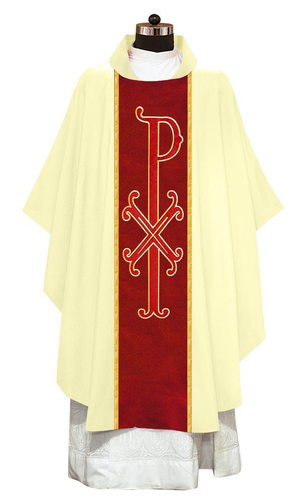 Gothic Chasuble with PAX Motif and Golden Trims