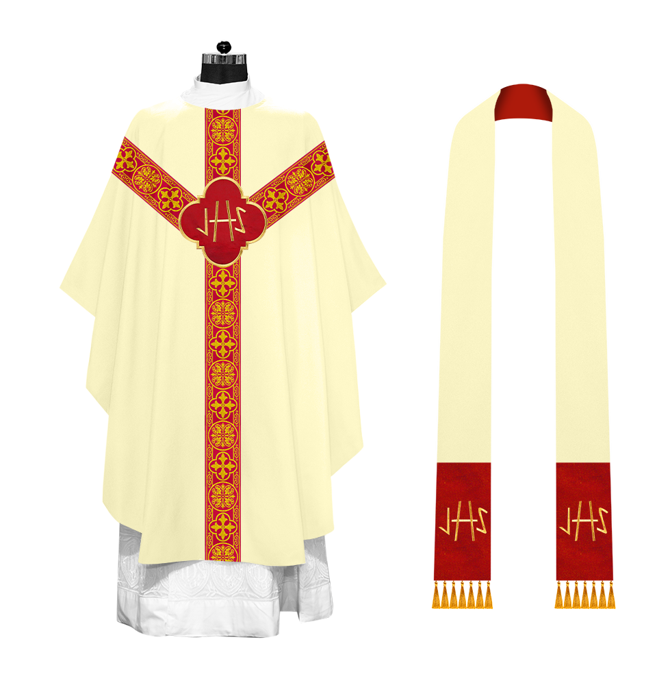 Gothic Chasuble with Ornate Braided Trims