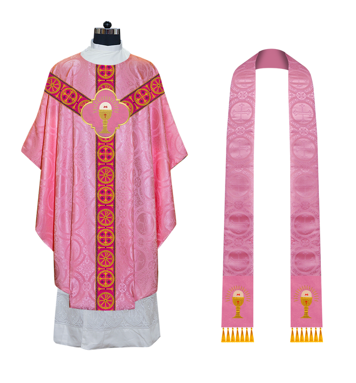 Gothic Chasuble Vestment with Y type braided orphrey