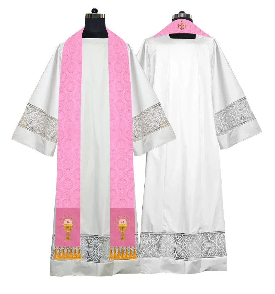 Ordination Stole with Embroidered Spiritual Motif